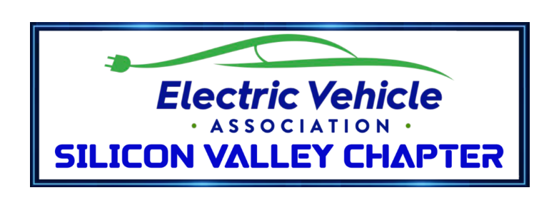 Electric Vehicle Association Silicon Valley Chapter logo in blue and green with green car outline