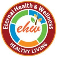 Eternal Health & Wellness logo with orange and blue circular design and “ehw” in the center