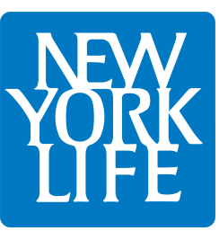 New York Life logo in white text on a blue square background