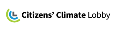 Citizens’ Climate Lobby logo with green and blue circular leaf icon and black text