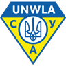 UNWLA blue-yellow emblem with a tryzub and the letters CYA