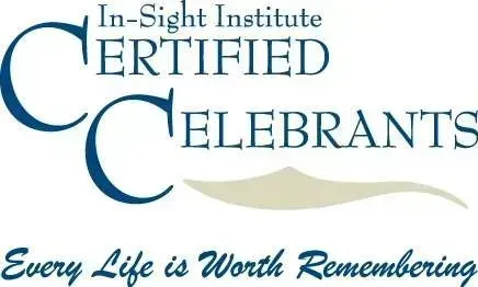 In-Sight Institute Certified Celebrants logo with teal text and tagline, “Every Life is Worth Remembering”