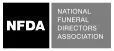 NFDA logo on a black background with white text: National Funeral Directors Association