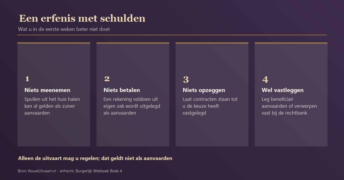 Erfenis met schulden: wat u in de eerste weken wel en niet doet