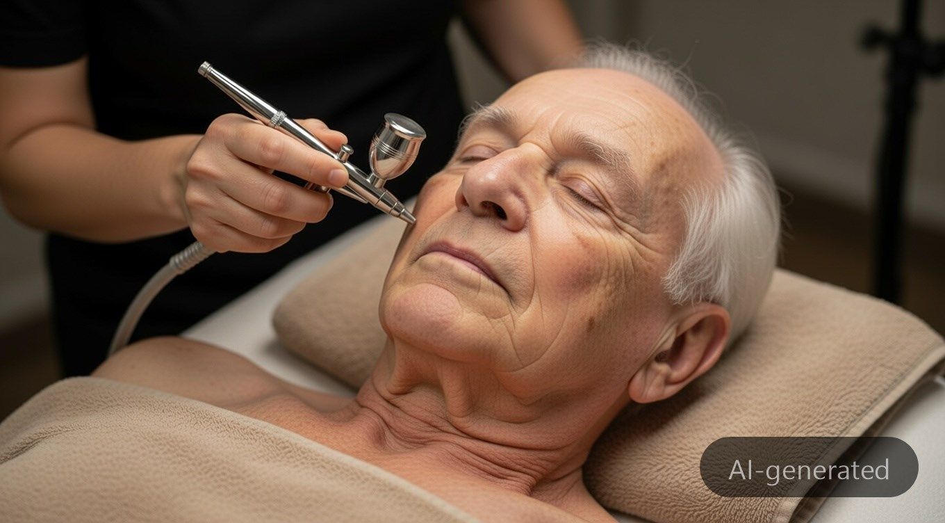 Met AI gegenereerd beeld van een postmortale verzorging met airbrush
