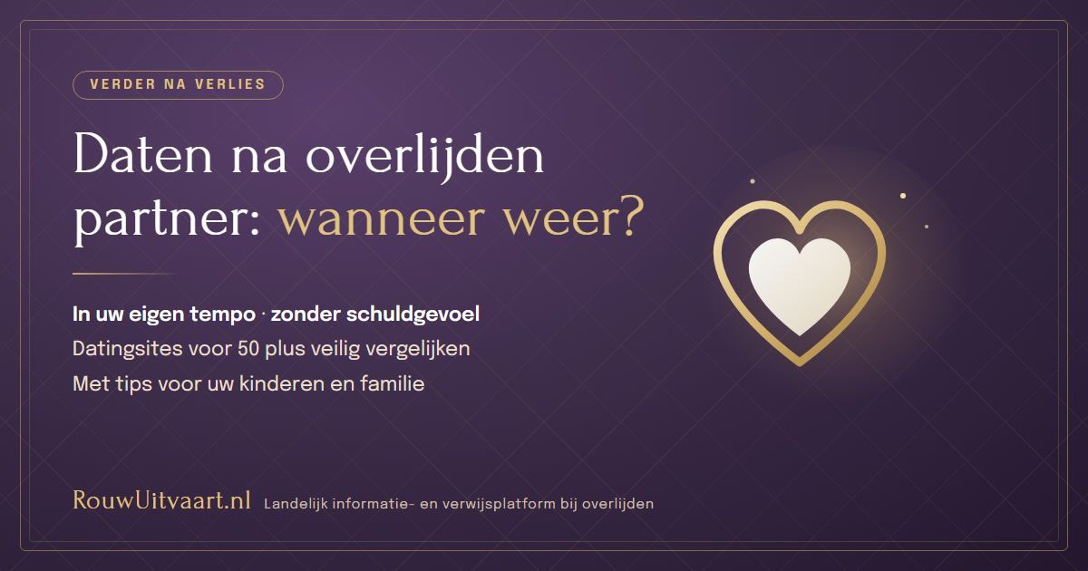 Ouder echtpaar aan de eettafel kijkt samen naar een ingelijste foto van een overleden dierbare