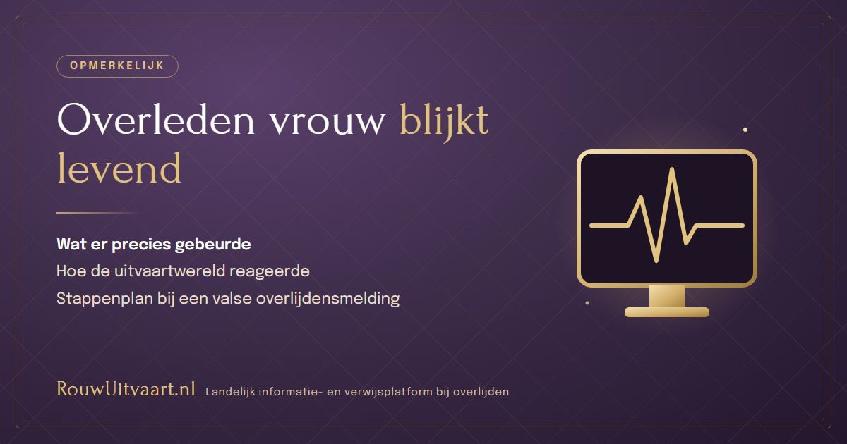 dode vrouw blijkt levend bij aankomst begrafenisondernemers