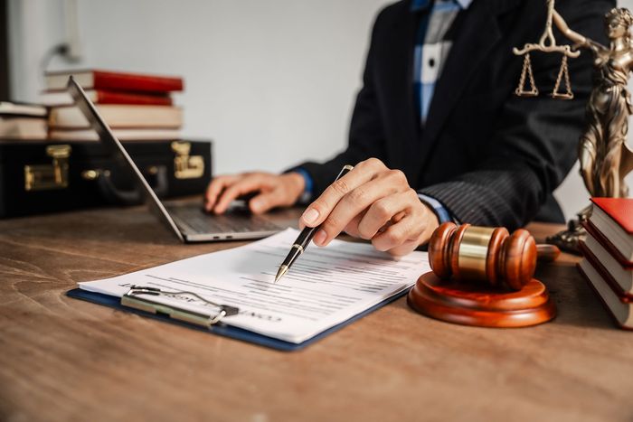 Attorney Checking a Document