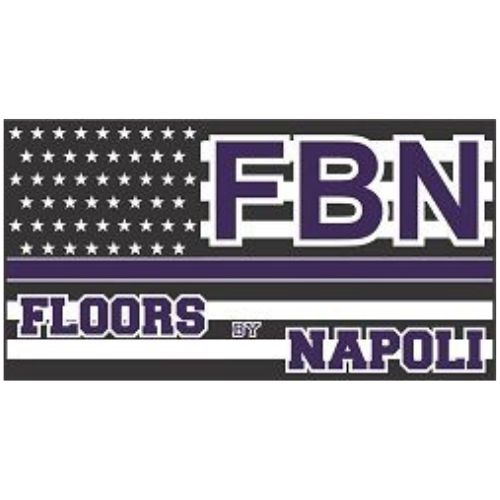 FBN Floors by Napoli logo in purple, white, and black with stars and stripes