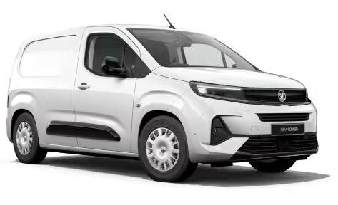 White Vauxhall van on white background.