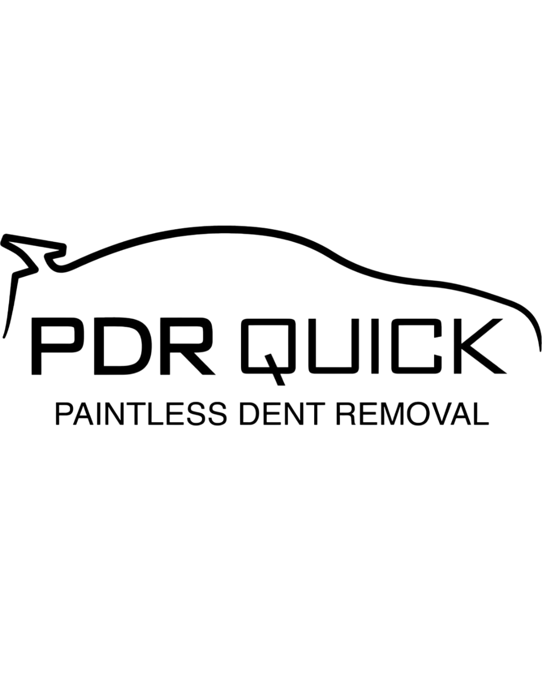 PDR QUICK logo with stylized car outline and “Paintless Dent Removal” text