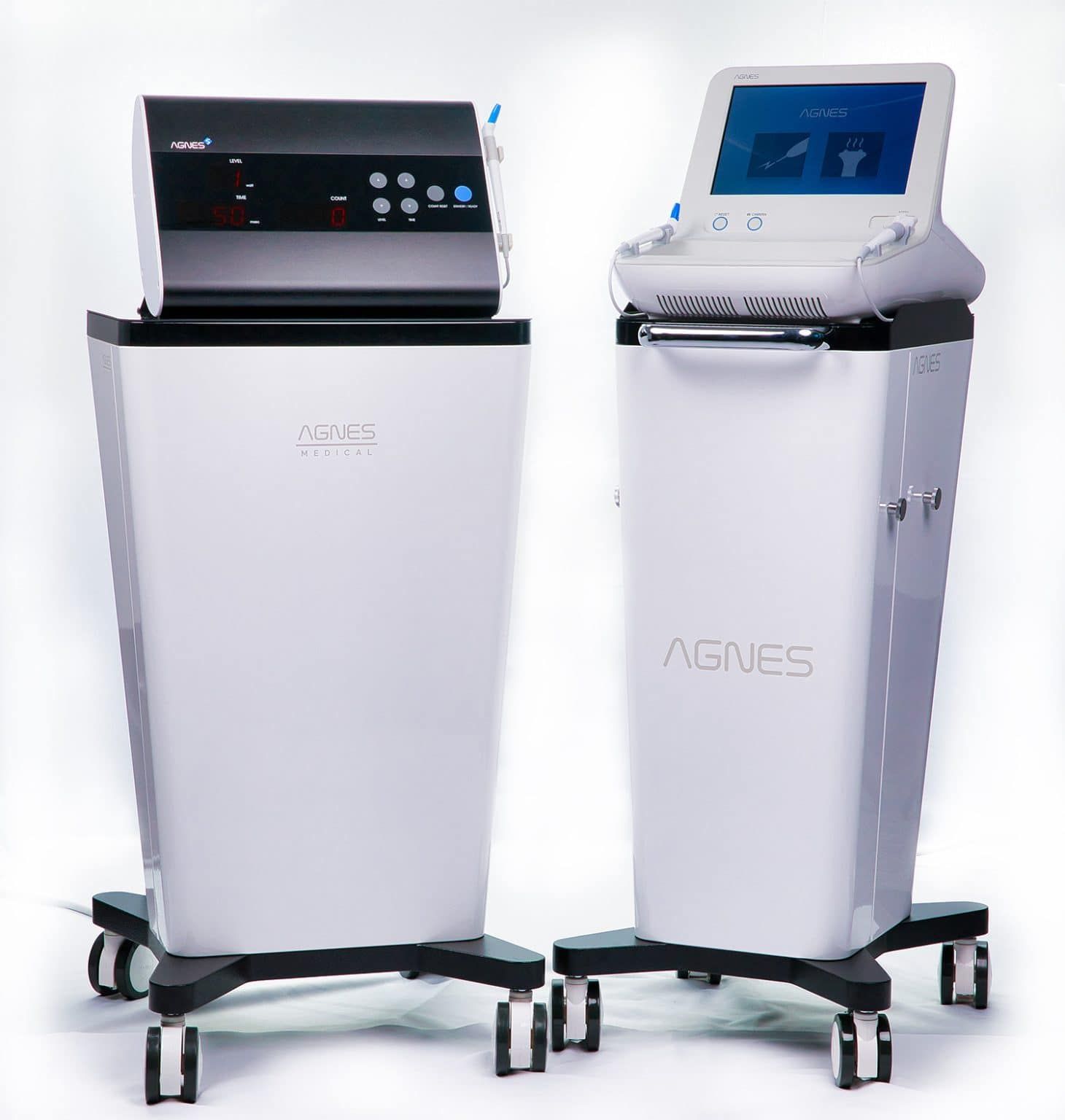 Two agnes machines are sitting next to each other