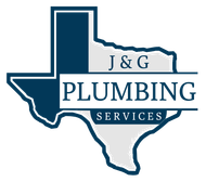 The logo for J & G Plumbing Services is a map of texas.