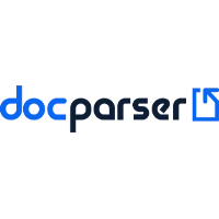 The logo for docparser is blue and black on a white background.