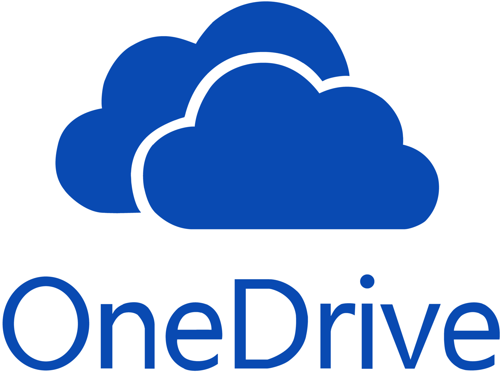 A blue onedrive logo with a cloud in the middle