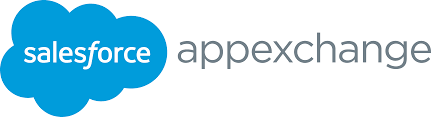A blue cloud with the words salesforce appexchange on it