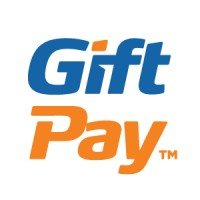 The gift pay logo is blue and orange on a white background.