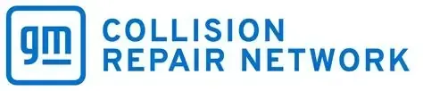 Blue GM Collision Repair Network logo with the stylized 