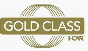 Gold-colored logo reading 