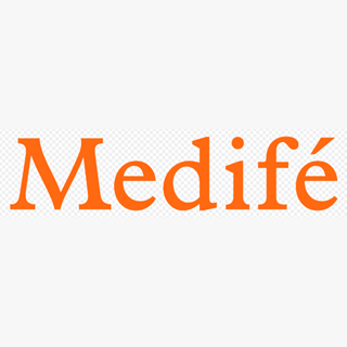 Logotipo naranja “Medifé” sobre fondo blanco