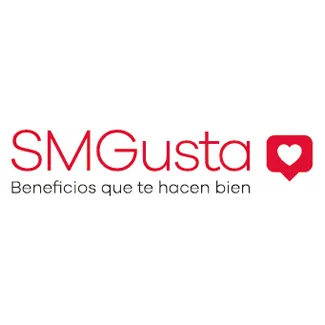 SMGuía logo in red with a heart chat bubble and the tagline “Beneficios que te hacen bien”