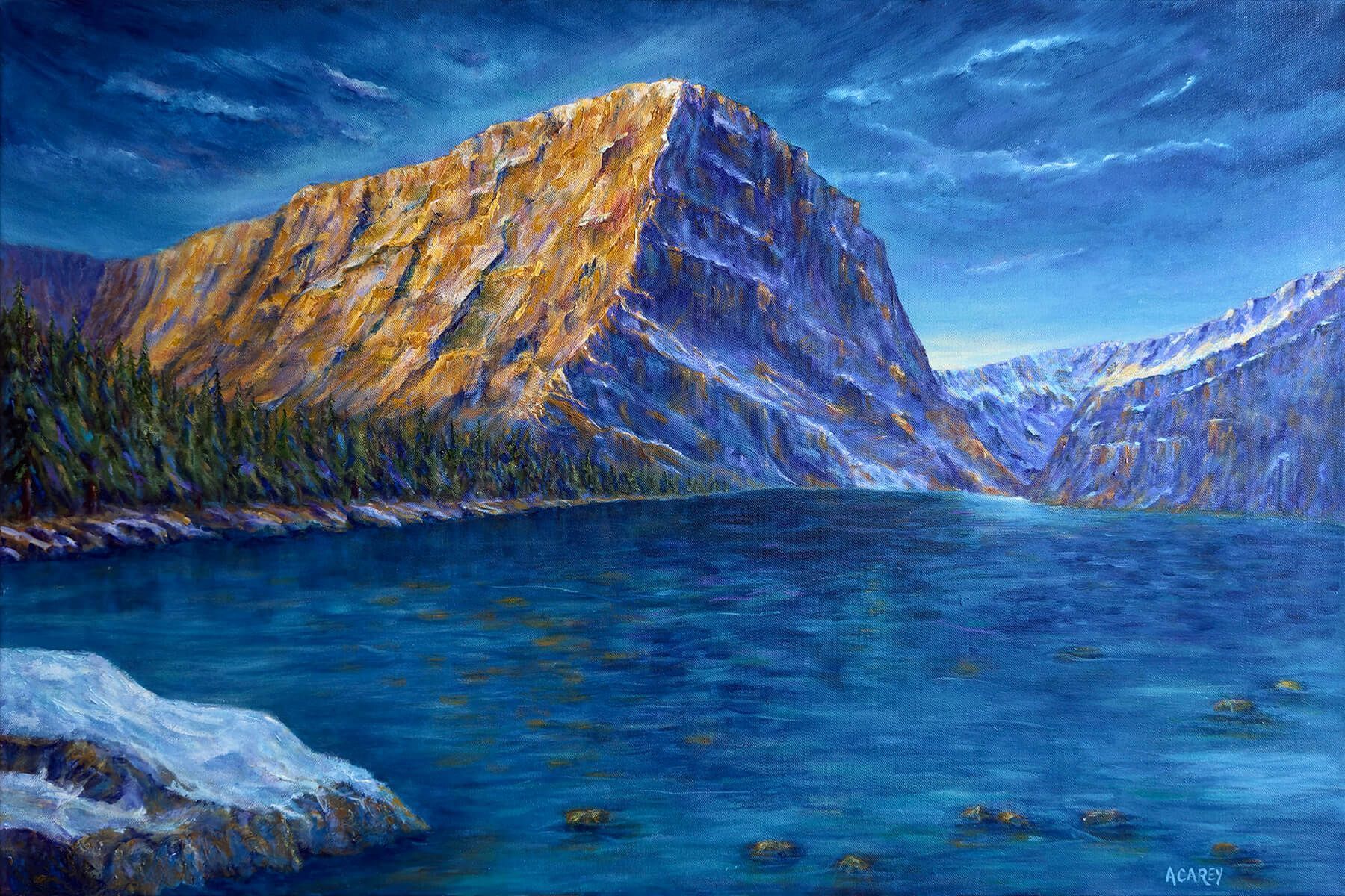 Cropped Canadian landscape painting by Anthony Carey titled Cathedral Rising,
