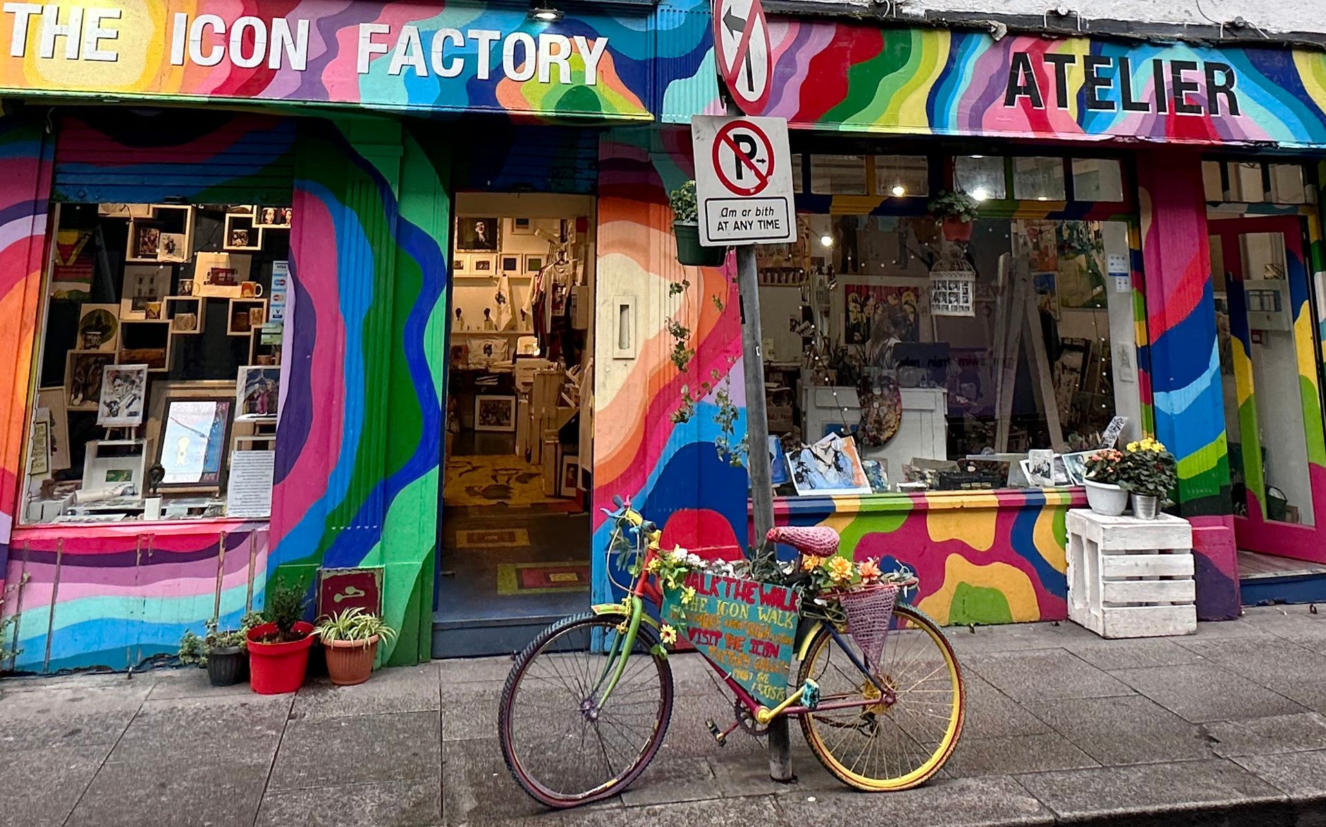 Bright vibrant building housing the artists studio and gallery at The Icon Factory