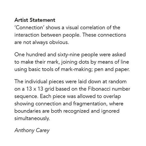 Artist statement page from Connection