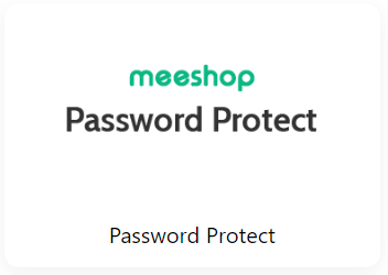 Et logo til meeshop password protect på en hvid baggrund.