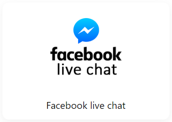 Et facebook live chat logo på en hvid baggrund