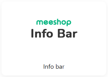 Et grønt og hvidt logo til Meeshop info bar