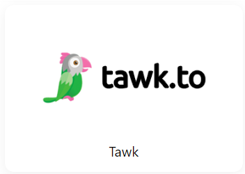 Et logo for tawk.to med en grøn papegøje på en hvid baggrund.