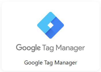Et google tag manager-logo på en hvid baggrund