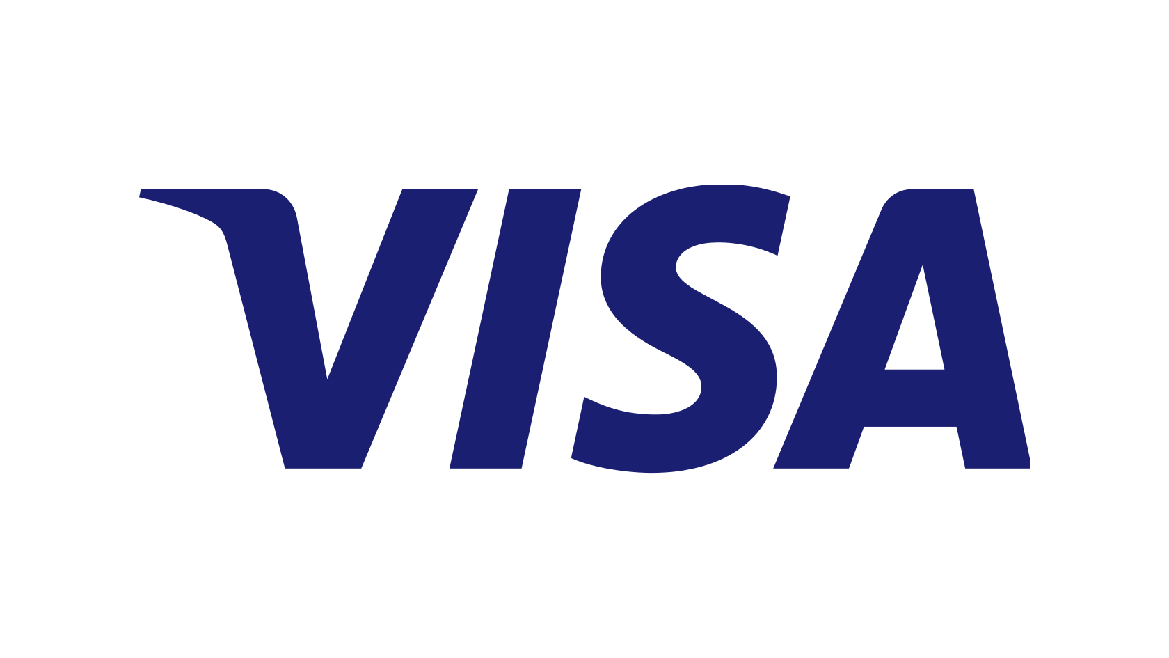 Et blåt visum logo på en hvid baggrund.