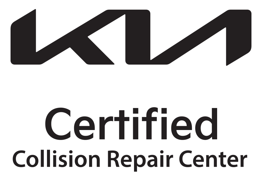 Kia Certified Collision Repair Center logo in black on a white background