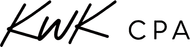 A black and white logo for a company called kek cpa.