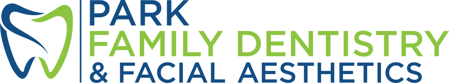 Park Family Dentistry & Facial Aesthetics logo in green and blue with tooth icon