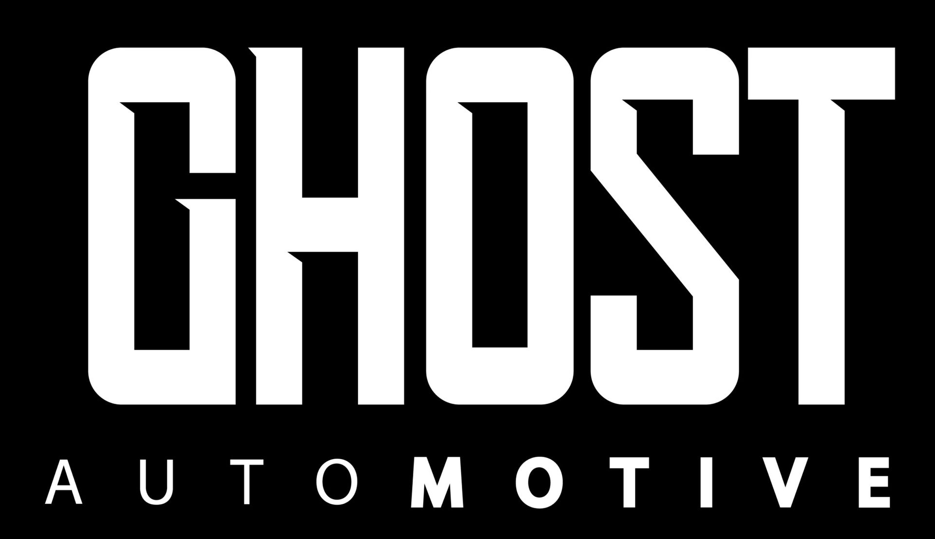 GHOST Automotive logo in bold white letters on a black background