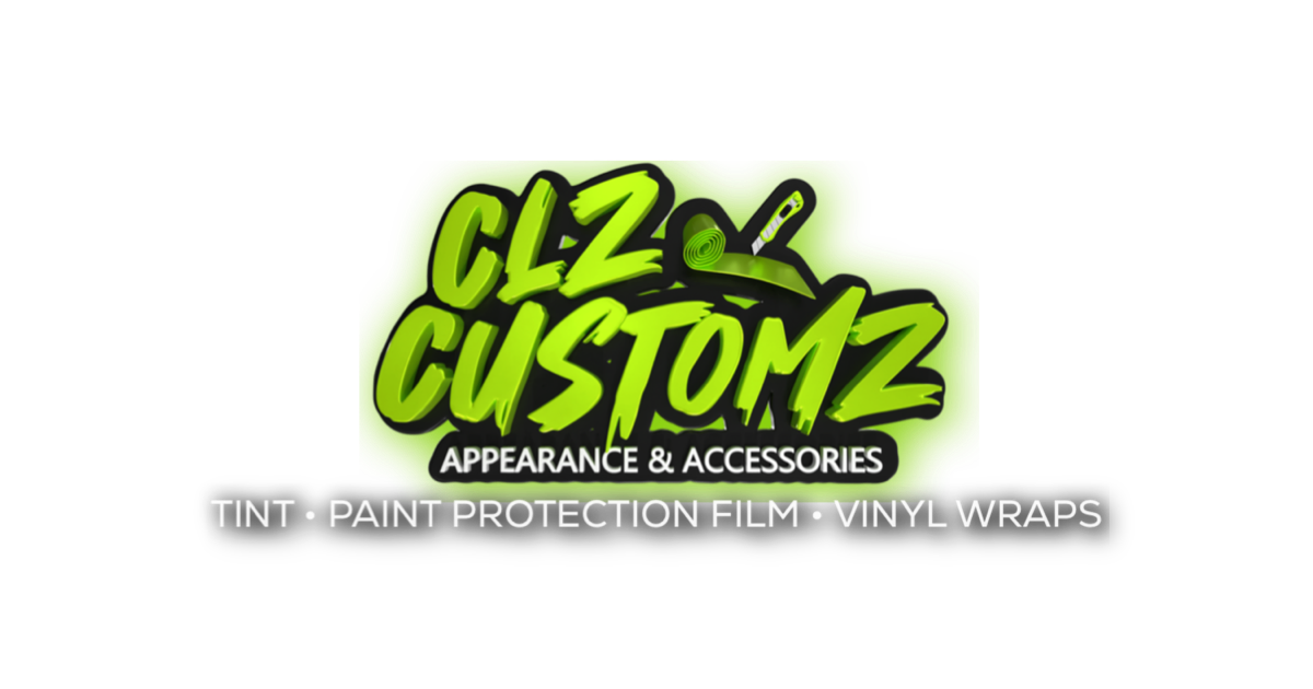 Logo for CLZ Customz, neon green, with 