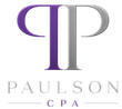 Paulson CPA logo with stylized purple and gray initials above the company name