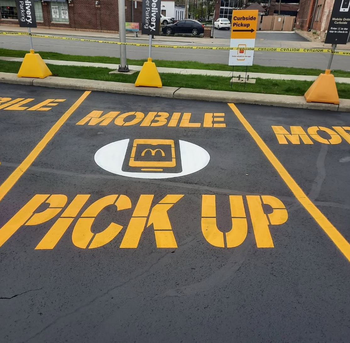 image of mcdonalds parking lot spaces