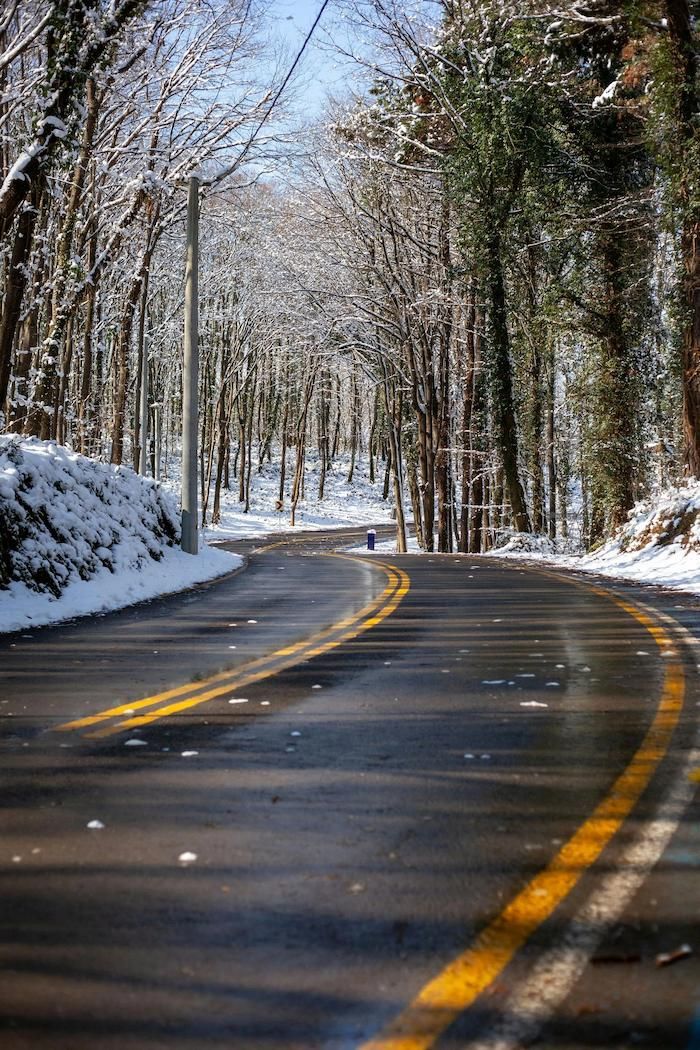 image of winter road