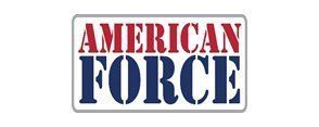 American Force logo in red and blue text on a white background