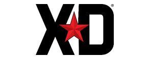 Black XD logo with a red star in the center