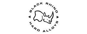 Black Rhino Hard Alloy logo with a rhino head icon in black on white