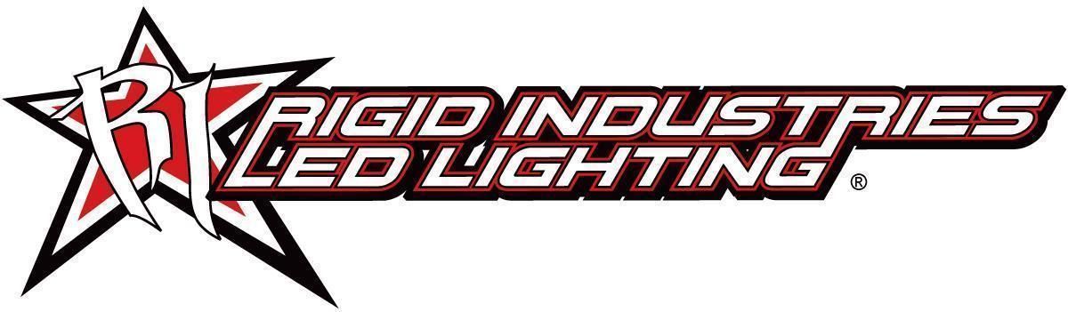 Rigid Industries LED Lighting logo with red starburst and black text on white background