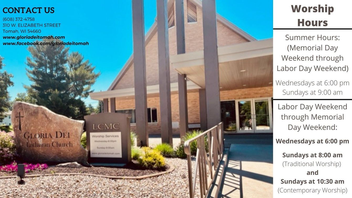 Worship Hours: Sundays at 8 am and 10:30 am and Wednesdays at 6 pm.