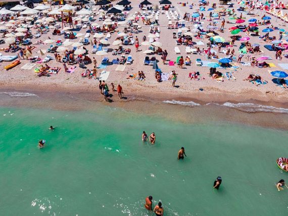 Crowded beach