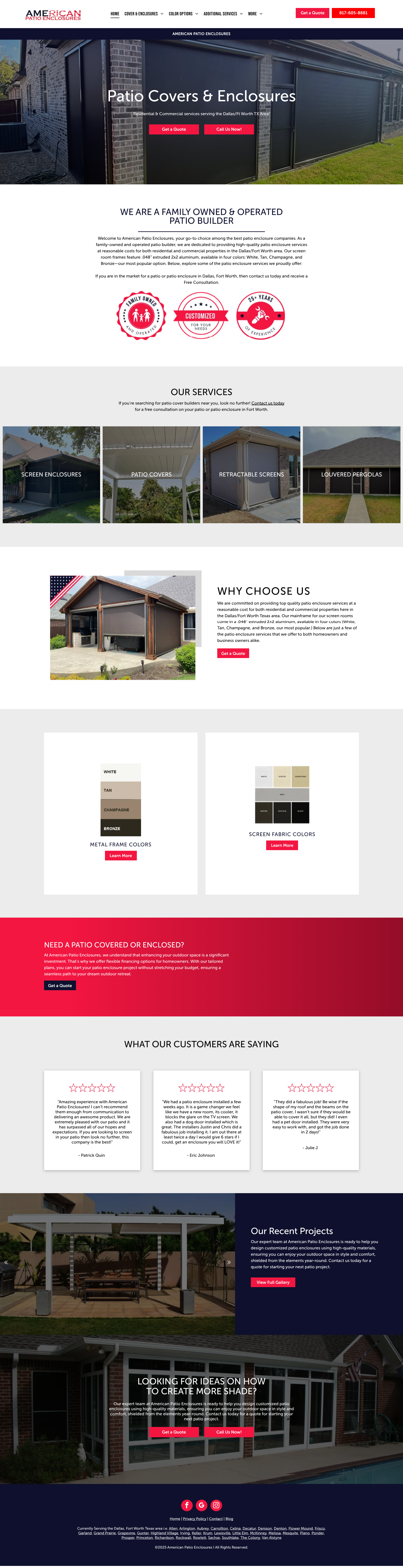 Website layout with house images, red accents, and text.