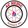 AC Medic logo: Red text and star on a white circle, with a flame-snowflake emblem.